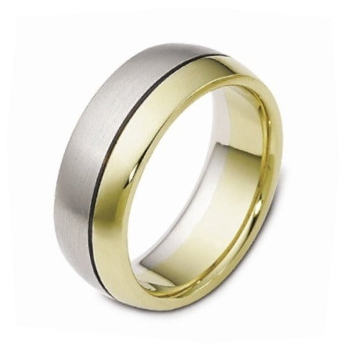 DORA Two Tone Mens Wedding Band - F1508