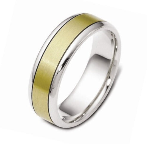 DORA Two Tone Mens Wedding Band - F1645