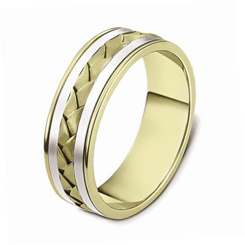 DORA Two Tone Braided Mens Wedding Band - G1009