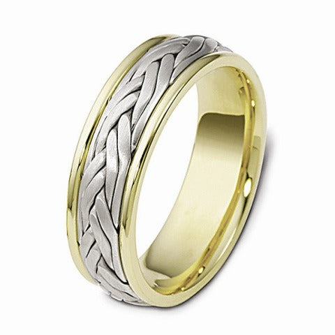 DORA Two Tone Braided Wedding Band - G2245