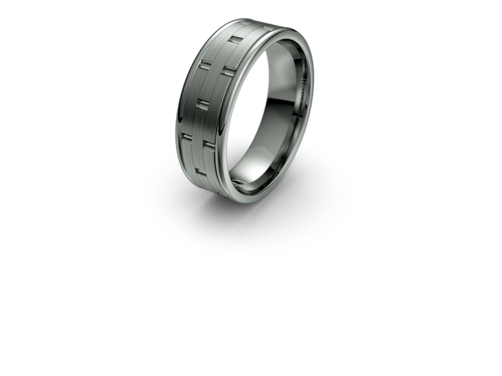 Infinity Mens Wedding Band with Alternating Brick Pattern - IN1022