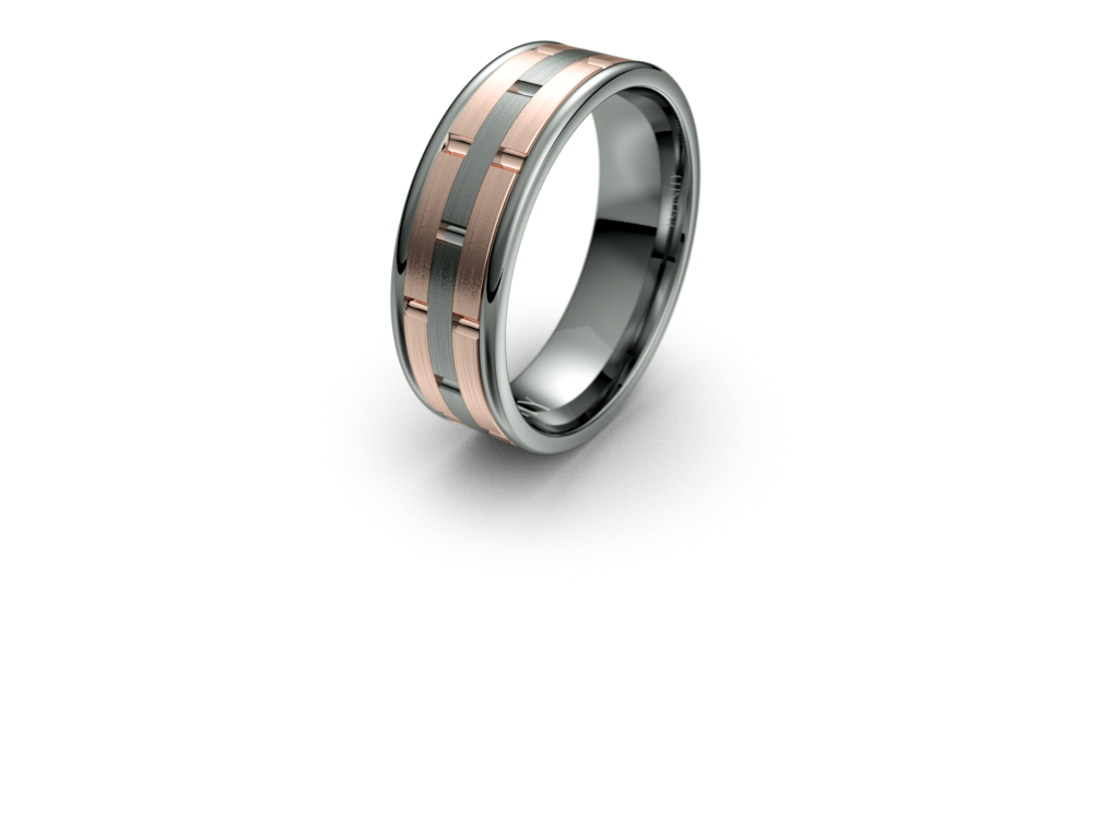 Infinity Mens Wedding Band with Alternating Brick Pattern - IN1022