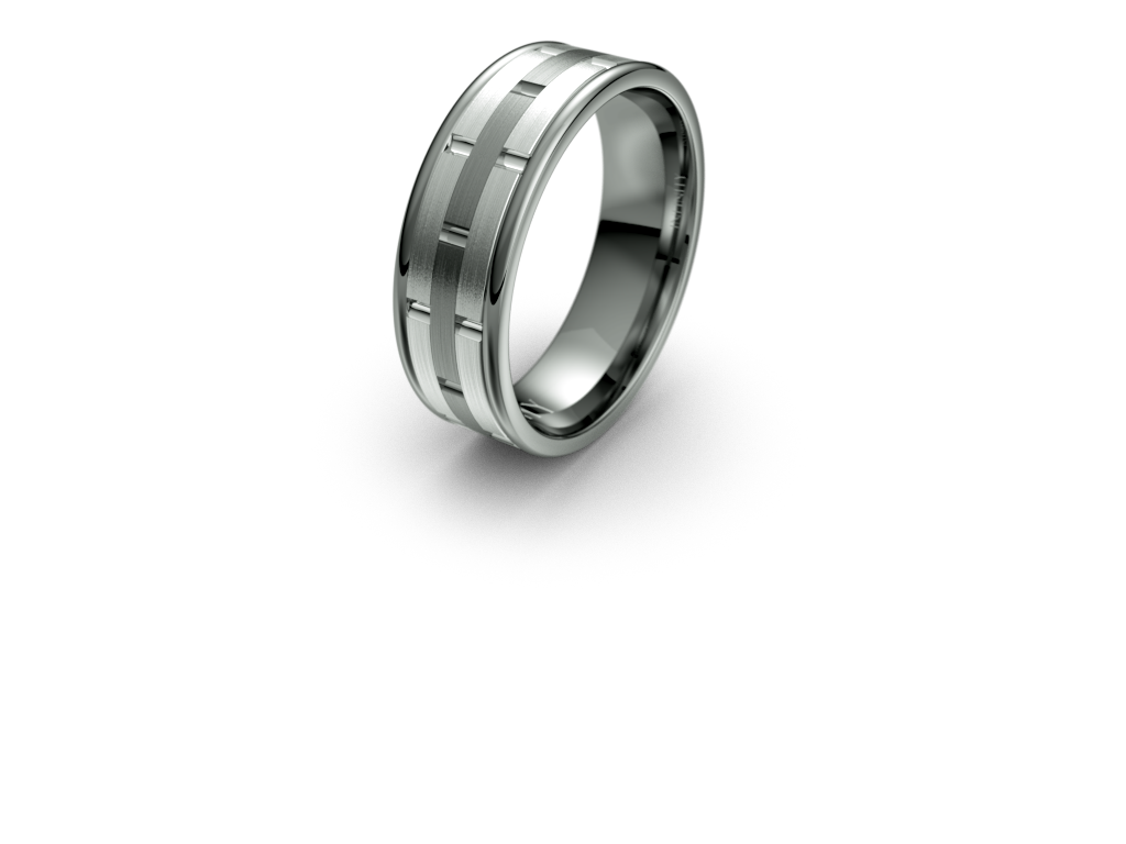 Infinity Mens Wedding Band with Alternating Brick Pattern - IN1022