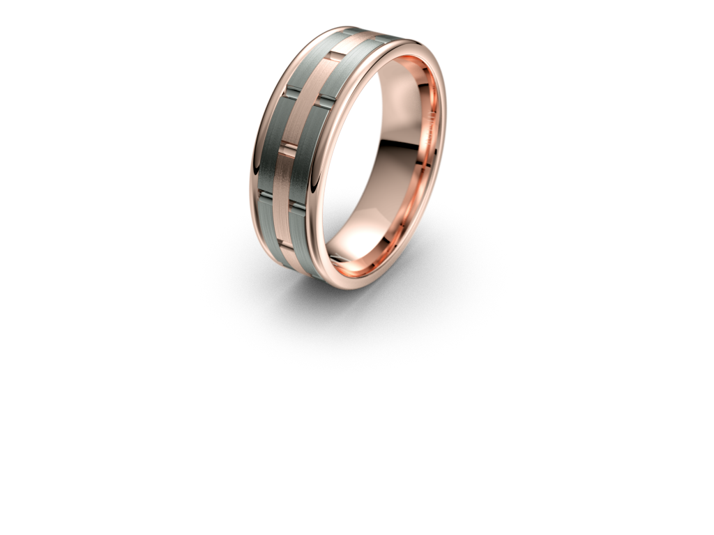 Infinity Mens Wedding Band with Alternating Brick Pattern - IN1022