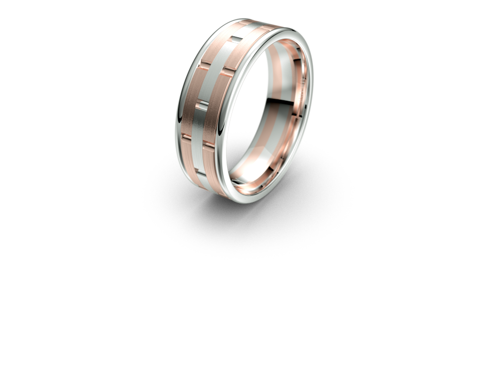 Infinity Mens Wedding Band with Alternating Brick Pattern - IN1022