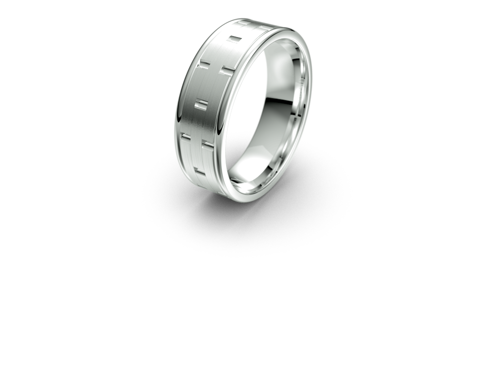 Infinity Mens Wedding Band with Alternating Brick Pattern - IN1022