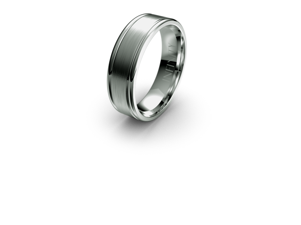 Infinity Mens Wedding Band with Defined Round Edging- IN1036