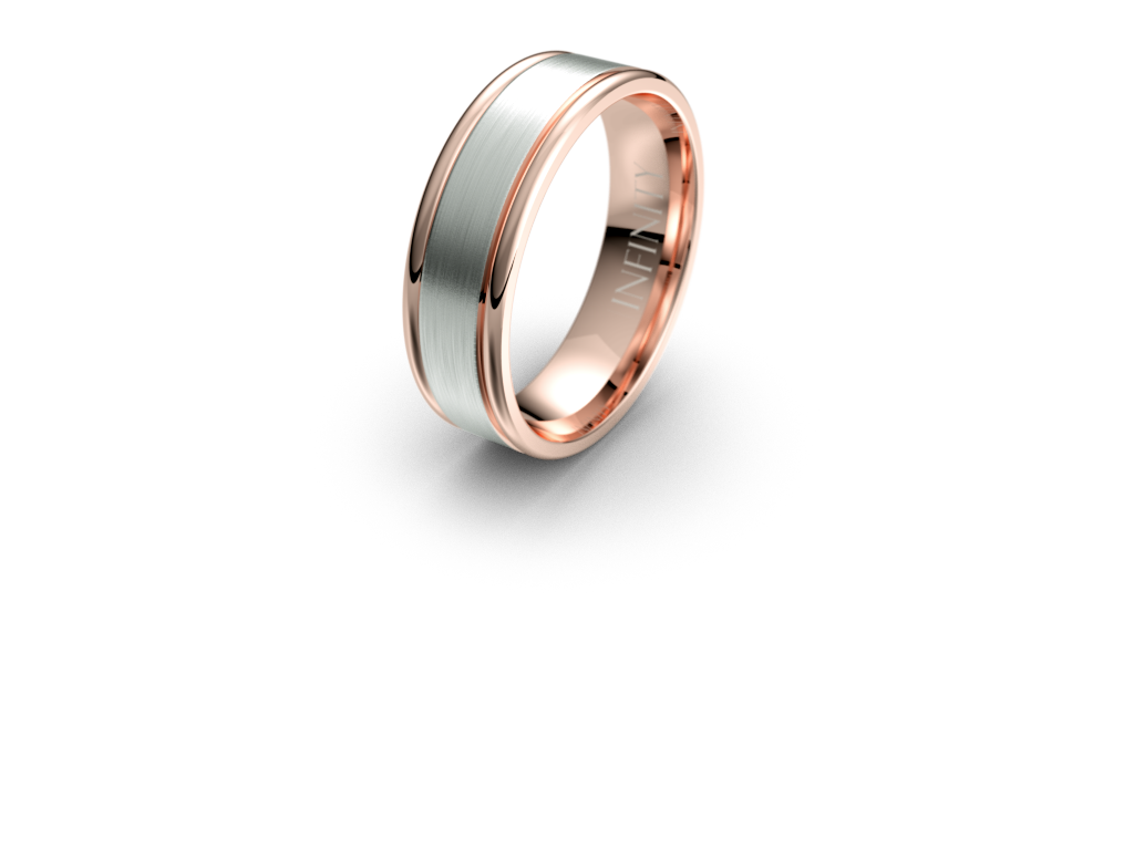 Infinity Mens Wedding Band with Defined Round Edging- IN1036