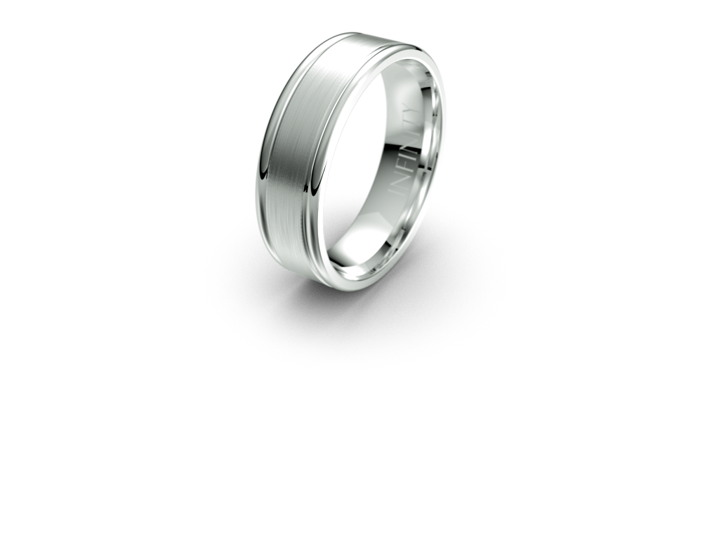 Infinity Mens Wedding Band with Defined Round Edging- IN1036