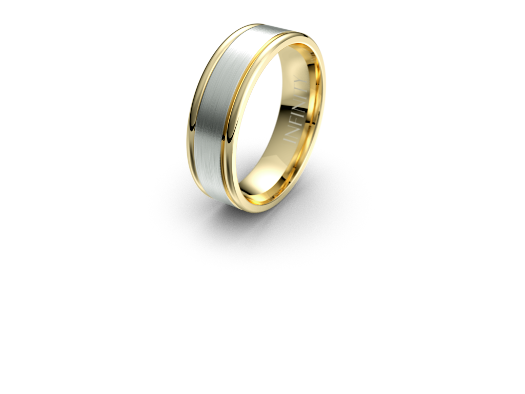 Infinity Mens Wedding Band with Defined Round Edging- IN1036