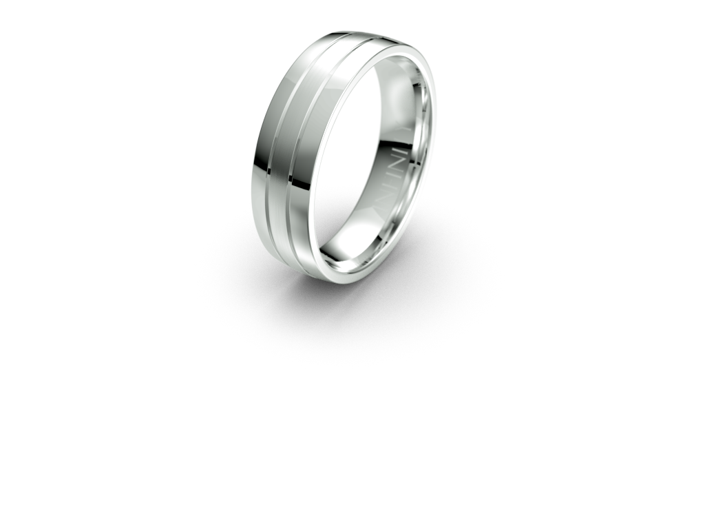 Infinity Mens Wedding Band with Parrellel Lines - IN1038