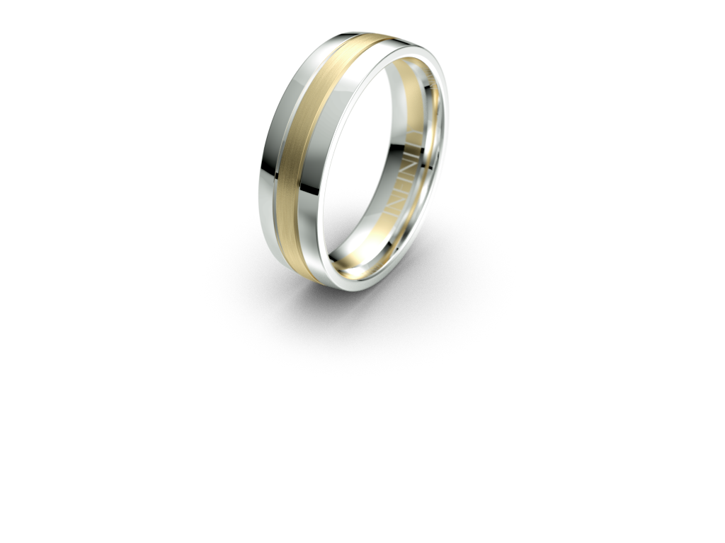 Infinity Mens Wedding Band with Parrellel Lines - IN1038