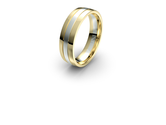 Infinity Mens Wedding Band with Parrellel Lines - IN1038