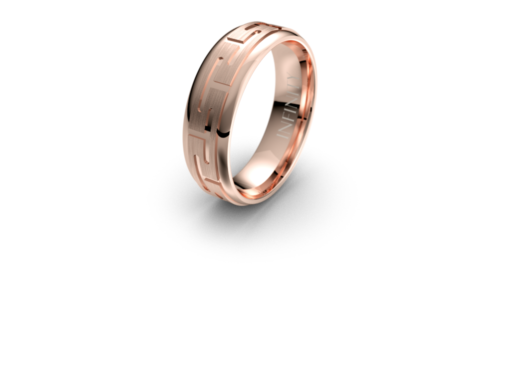 Infinity T Pattern mens Wedding Band - IN1053