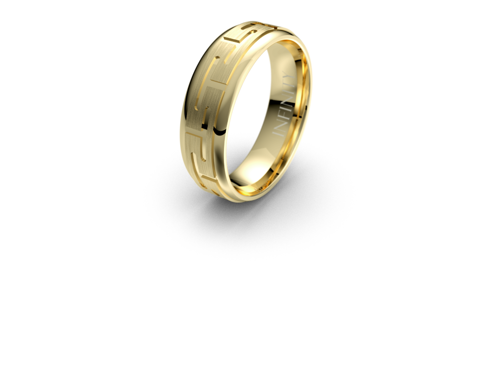 Infinity T Pattern mens Wedding Band - IN1053