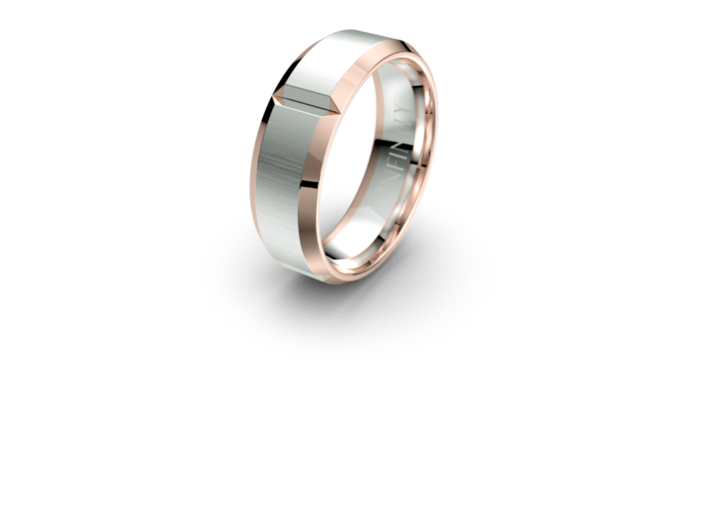 Infinity Divot Mens Wedding Band with A Brushed Finish - IN1080