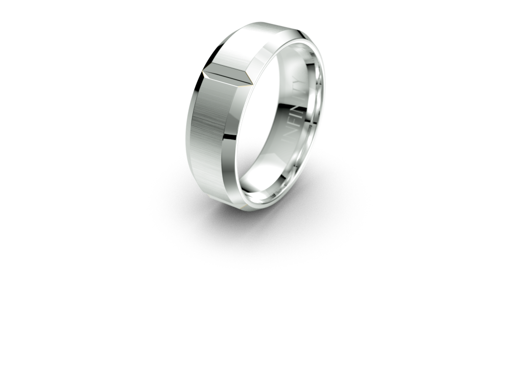 Infinity Divot Mens Wedding Band with A Brushed Finish - IN1080