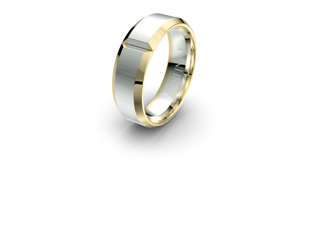 Infinity Divot Mens Wedding Band with A Brushed Finish - IN1080