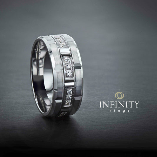 Mens Diamond Wedding Band - INFINITY 1