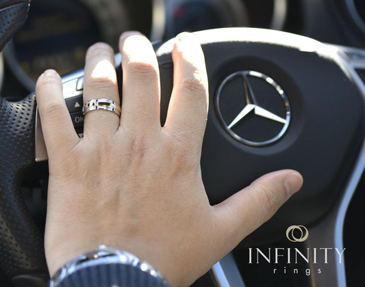 Mens Wedding Band - INFINITY 10