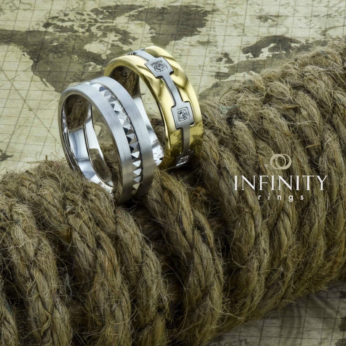 Mens Diamond Wedding Bands - INFINITY 2