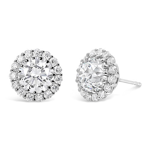 Diamond Halo Stud Earrings - ME3641