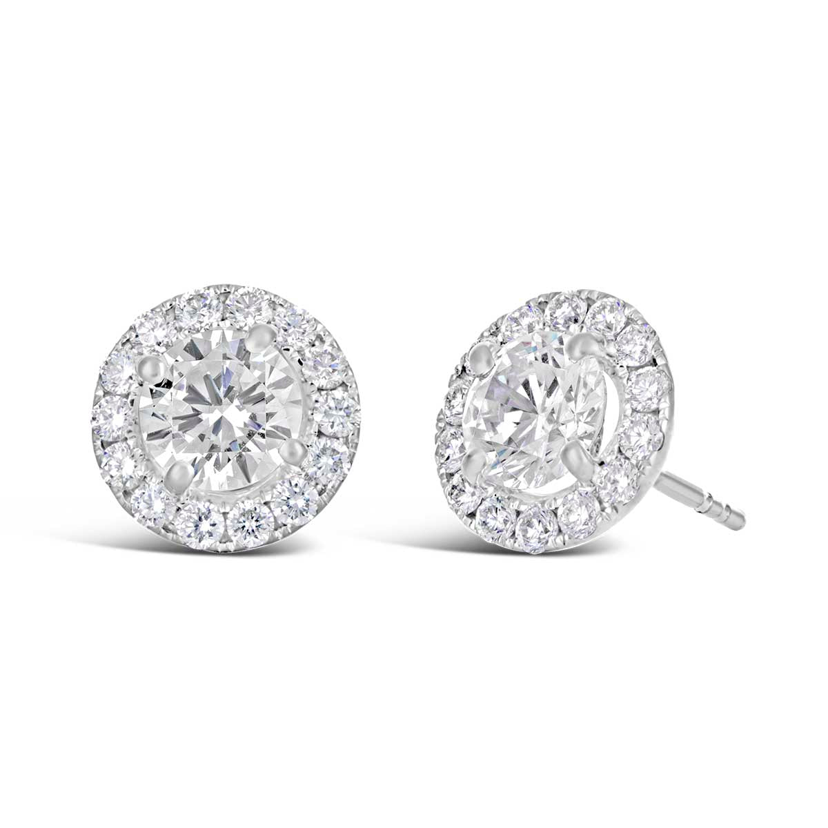 Diamond Halo Stud Earrings - ME51266D