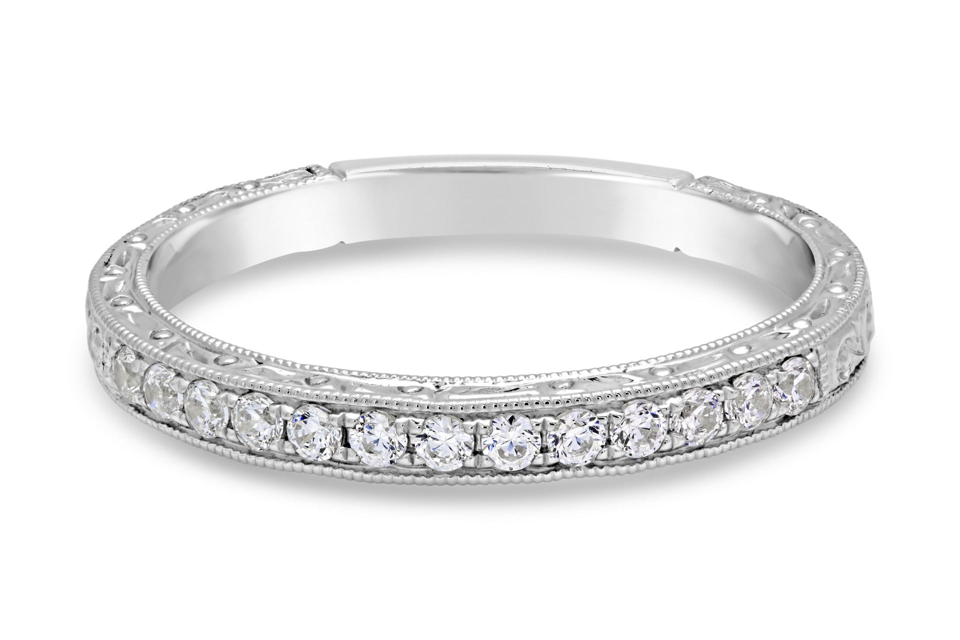 Art Deco Inspired Diamond Wedding Band - SNR367R