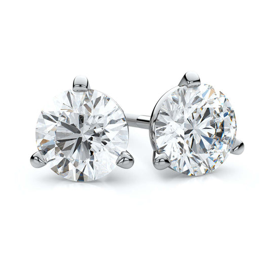 Diamond Stud 3 claw Earrings - STA1