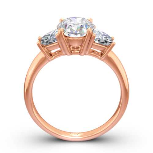 Oval Cut Three Stone Diamond Engagement Ring - CR3391