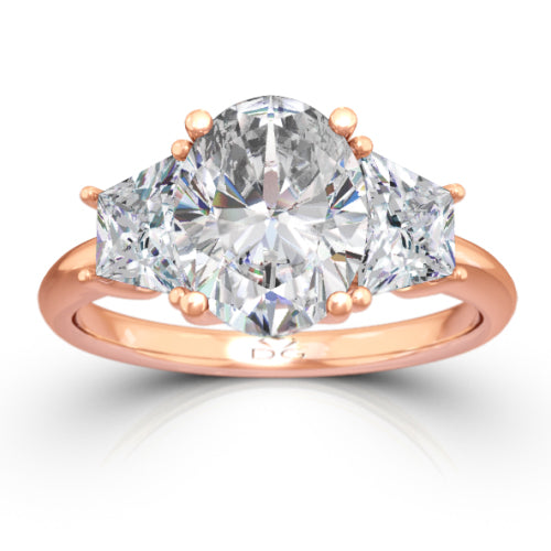 Oval Cut Three Stone Diamond Engagement Ring - CR3391
