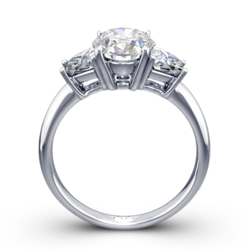 Oval Cut Three Stone Diamond Engagement Ring - CR3391