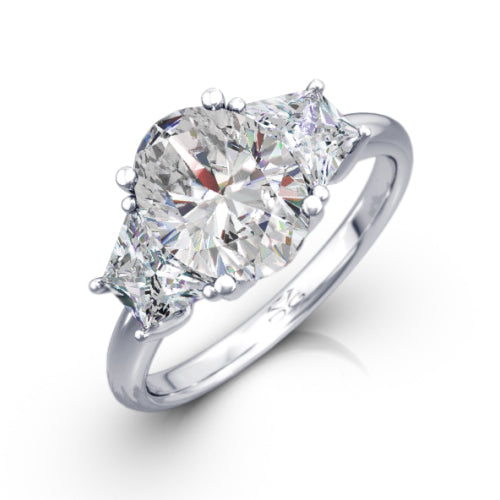 Oval Cut Three Stone Diamond Engagement Ring - CR3391