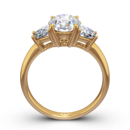 Oval Cut Three Stone Diamond Engagement Ring - CR3391