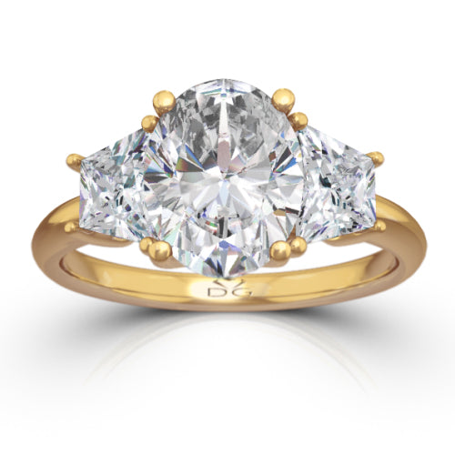 Oval Cut Three Stone Diamond Engagement Ring - CR3391