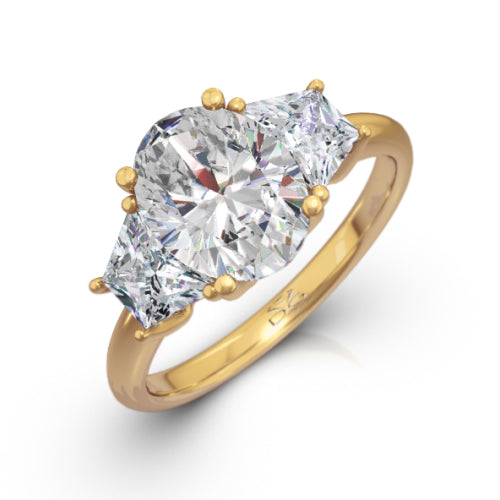 Oval Cut Three Stone Diamond Engagement Ring - CR3391