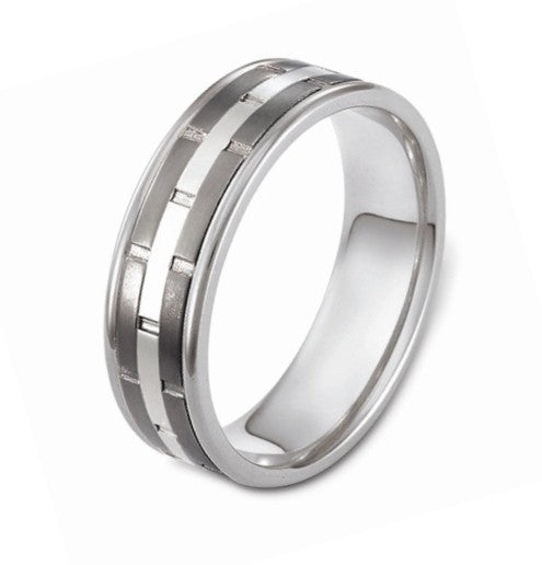 DORA Two Tone Mens Wedding Band - TI1116