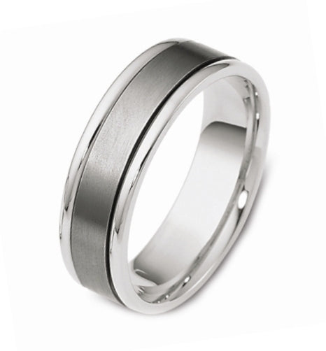 DORA Two Tone Mens Wedding Band - TI1138