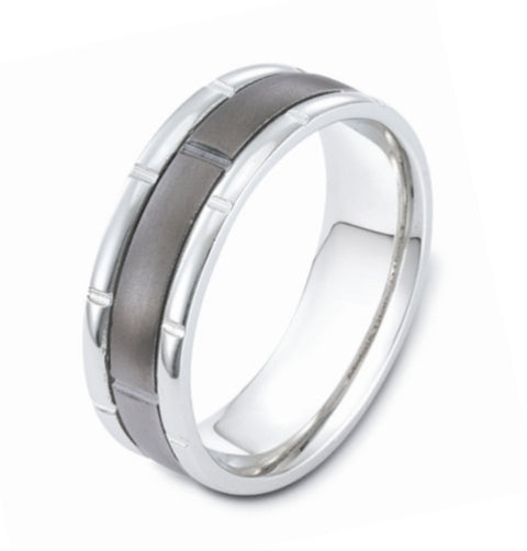 DORA Two Tone Mens Wedding Band - TI1599