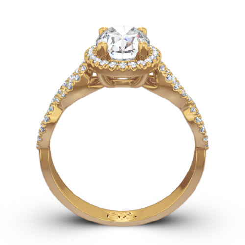 Oval Cut Diamond Halo Engagement Ring - CRO226