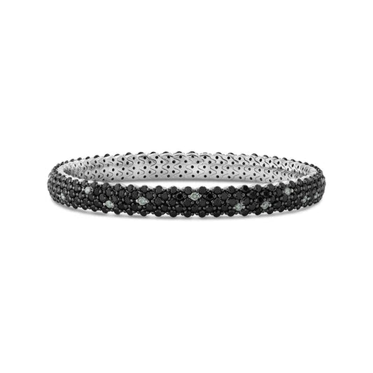 18K White Gold Flexi-Stretch Black Diamond Bracelet - AB2876
