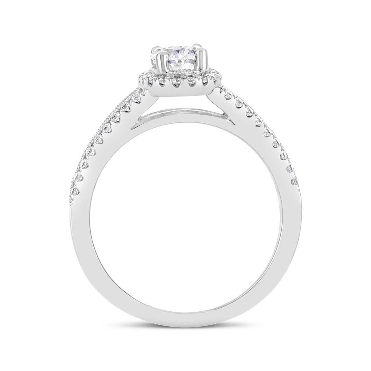 Oval Shape Diamond Engagement Ring With Split Band - ACB041 Melbourne