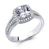 Cushion Cut Diamond Halo Engagement Ring - ACB009