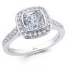 Cushion Cut Diamond Halo Engagement Ring - ACB032