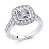 Cushion Cut Diamond Halo Engagement Ring - ACB045