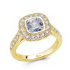 Cushion Cut Diamond Halo Engagement Ring - ACB045