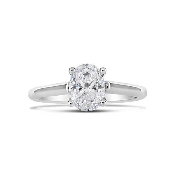 Oval Cut Cathedral Solitaire Engagement Ring - ACB125 Melbourne