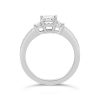 Emerald Cut Three Stone Diamond Engagement Ring - ACB145