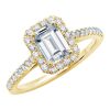 Emerald Cut Diamond Halo Engagement Ring - ACB249