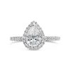 Pear Shape Diamond Halo and Cathedral Engagement Ring - ACB251